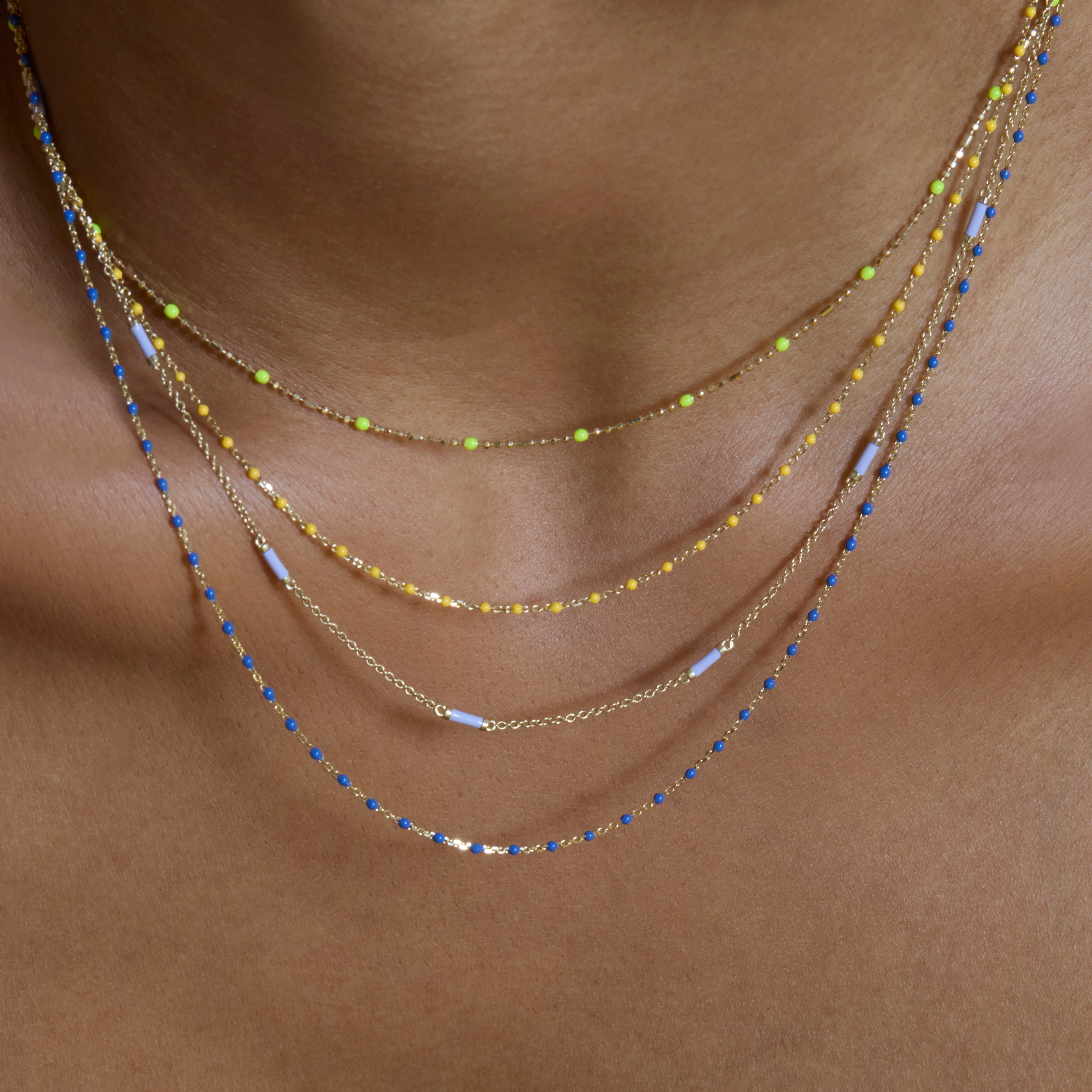 16" Marigold Tiny Dot Chain Necklace