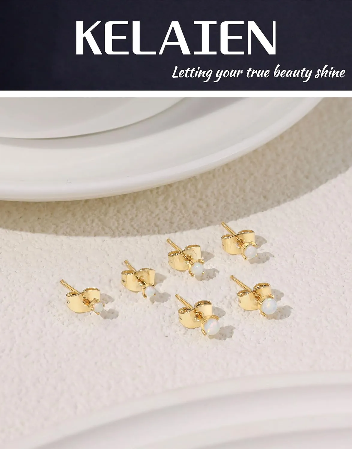 3 Pairs Gold Earrings for Women Trendy 925 Sterling Silver Stud Cartilage Earrings Hypoallergenic 14K Gold Planted Pearl Cute Earring Sets for Multiple Piercing Cubic Zirconia Opal Jewelry