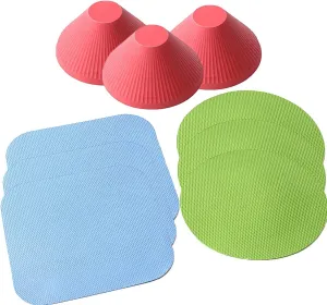 3 set of HengKe Jar Gripper, 9 Pieces Multi-Purpose Reusable Rubber Gripper Jar Opener Gripper Rubber Jar,Gripper Pads Round Kitchen Coasters Multi-Purpose Bottle Lid Openers Fit for Most Bottles