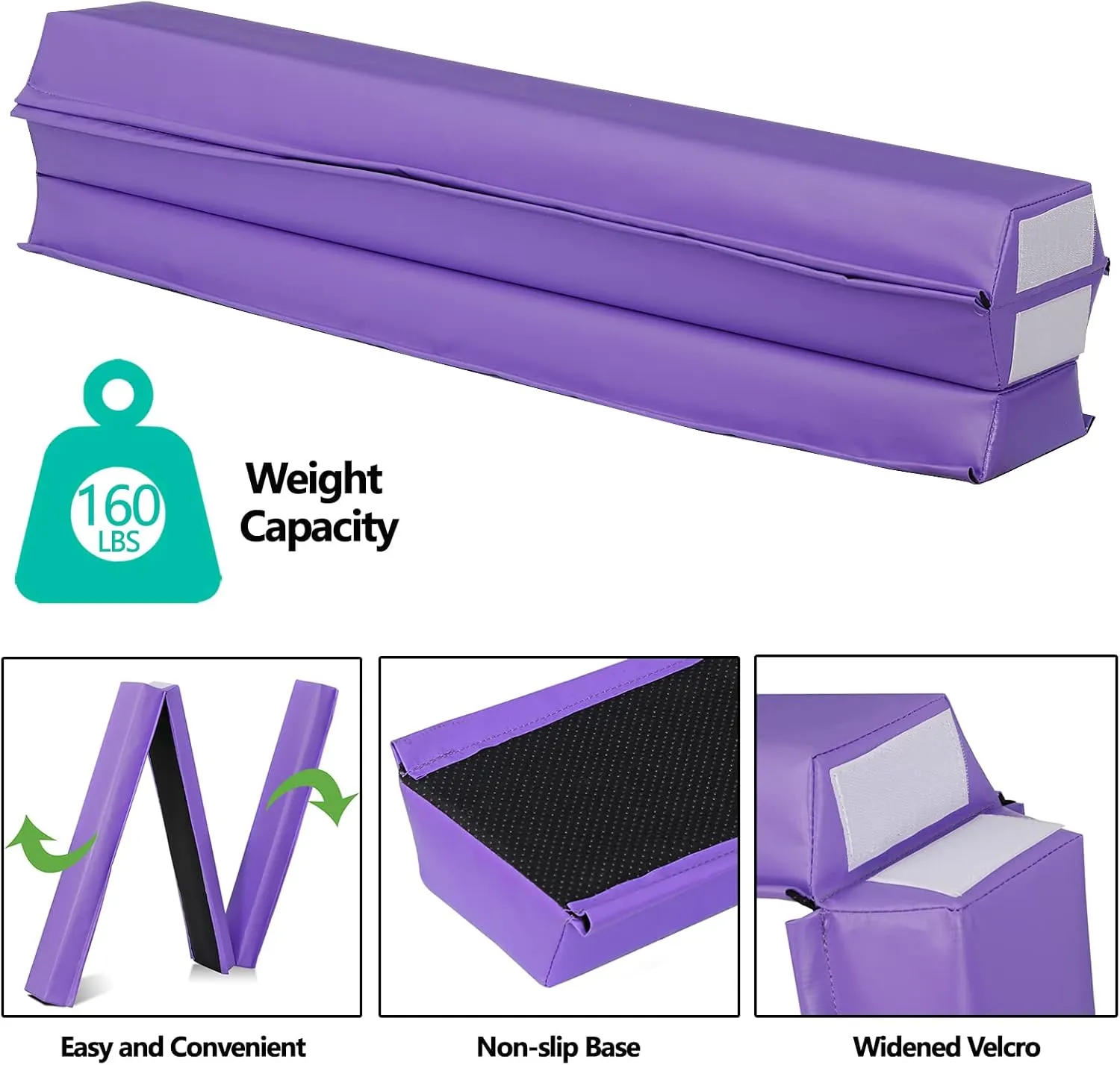 6FT 9FT Folding Balance Beam, Gymnastics Floor Beam with Anti Slip Bottom for Kids Adults Home Gym Club School, Teal