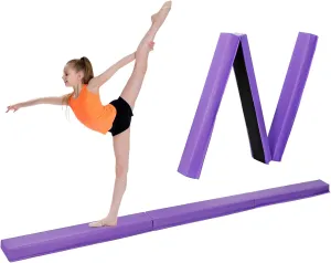 6FT 9FT Folding Balance Beam, Gymnastics Floor Beam with Anti Slip Bottom for Kids Adults Home Gym Club School, Teal