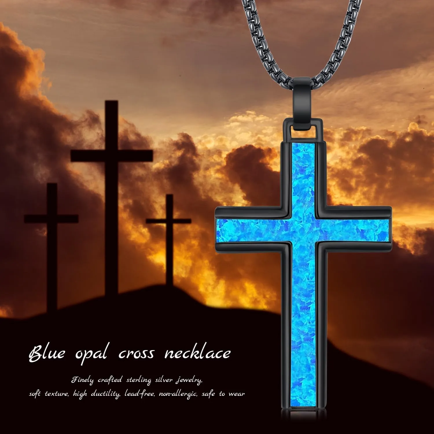 925 Sterling Silver Religious Cross Pendant Necklace Jewelry Gifts for Men Women