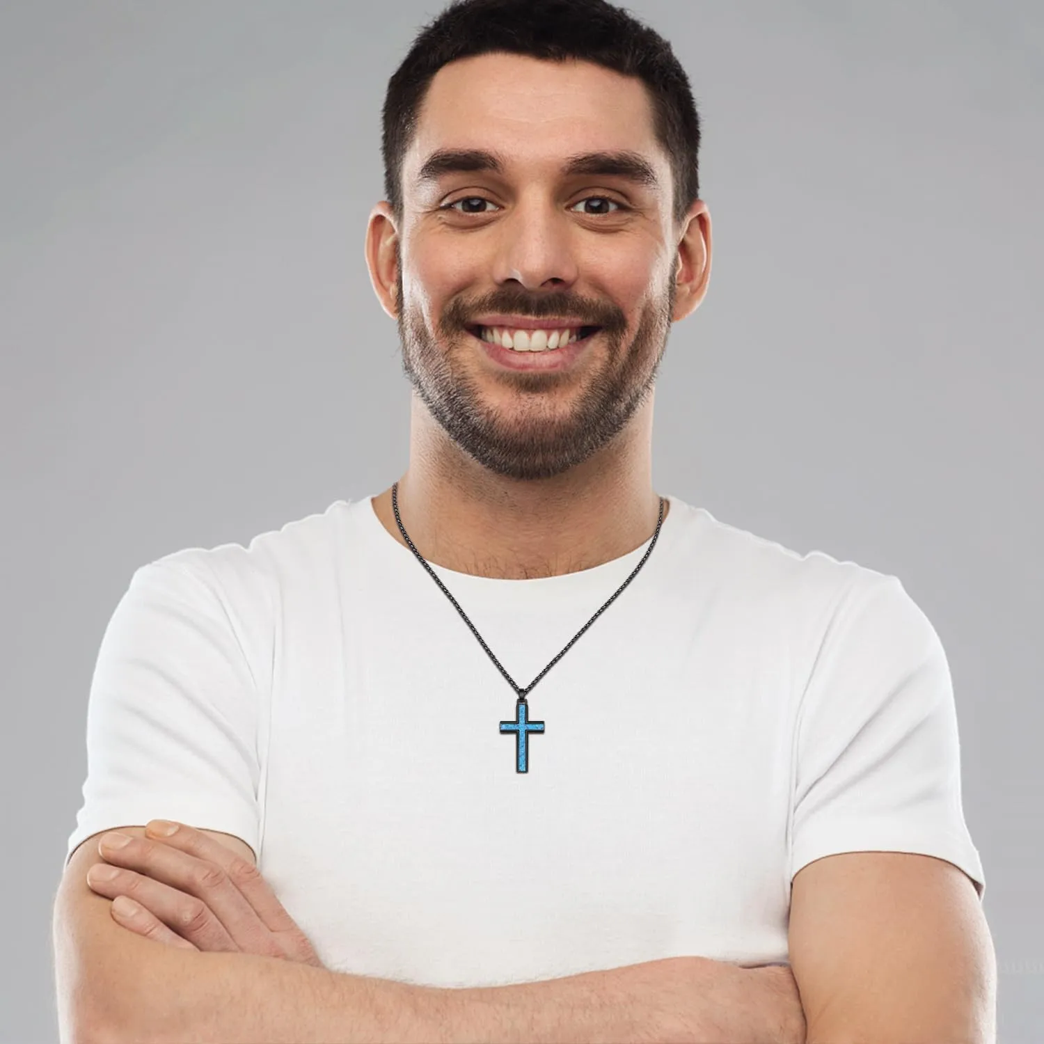 925 Sterling Silver Religious Cross Pendant Necklace Jewelry Gifts for Men Women