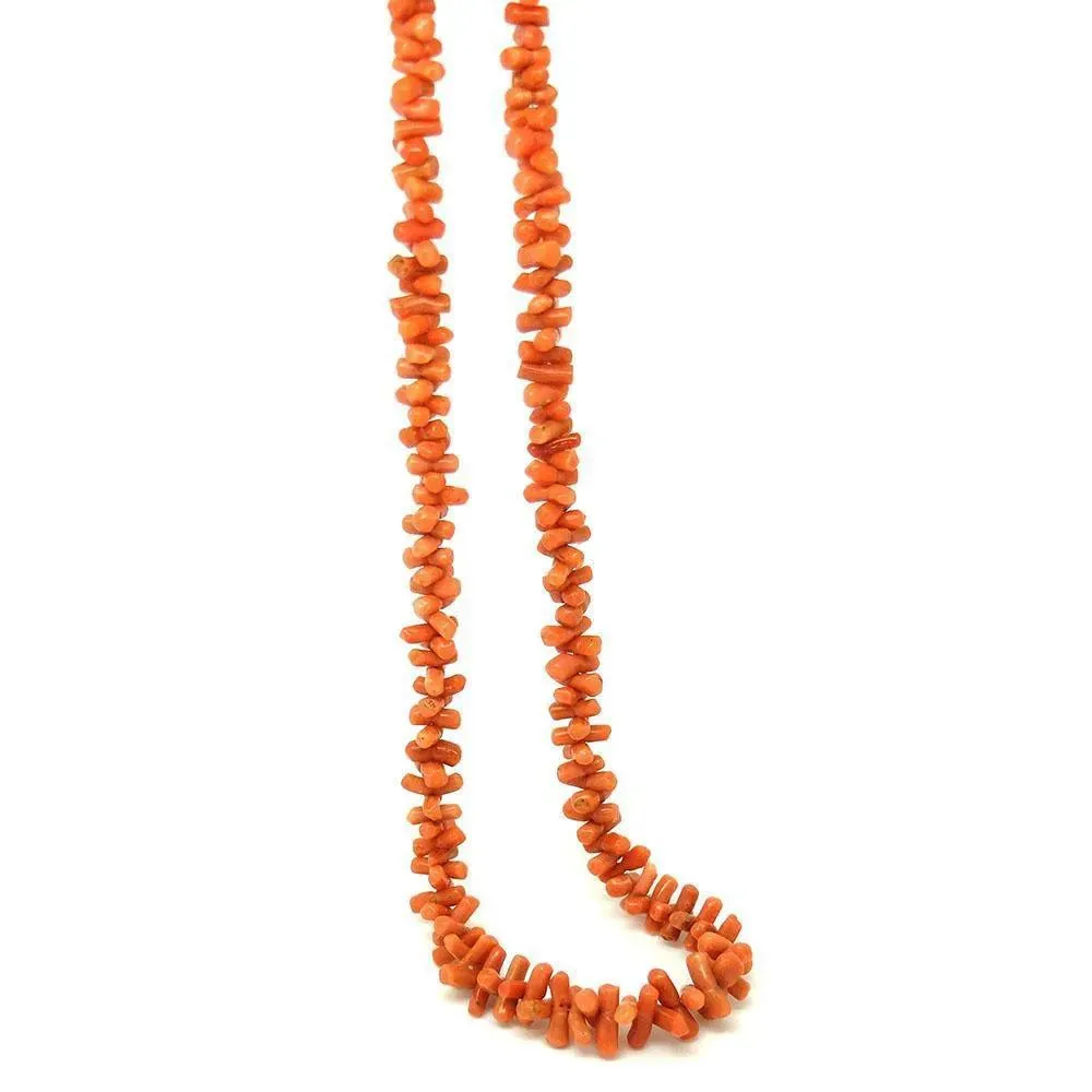 Antique Victorian Orange Branch Coral Necklace