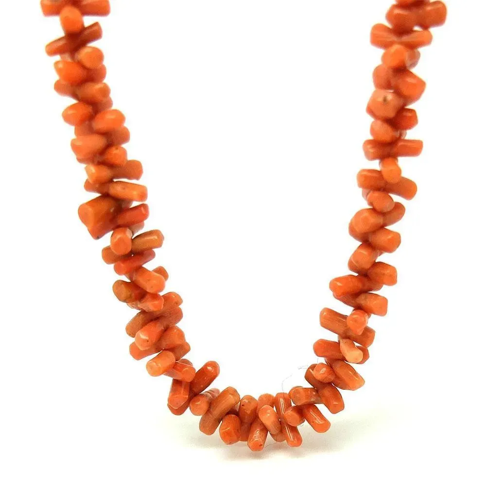 Antique Victorian Orange Branch Coral Necklace