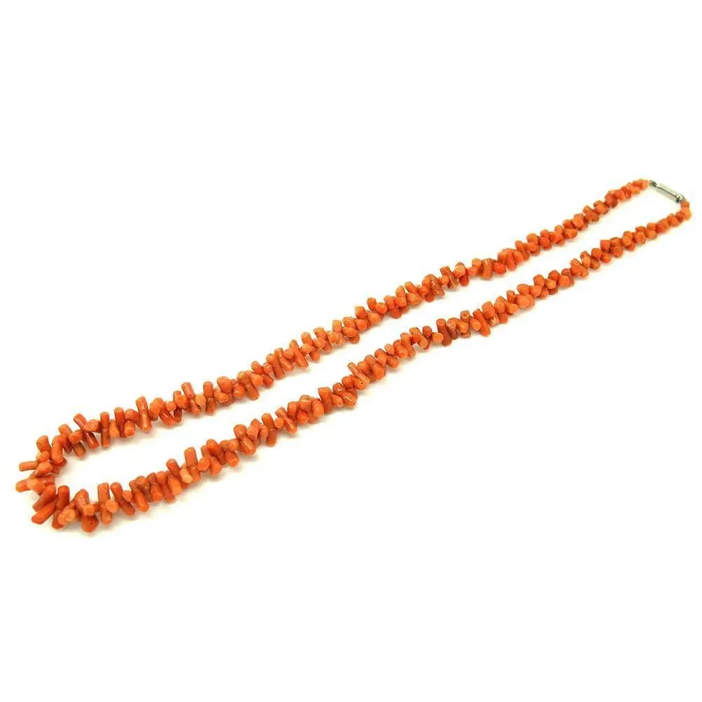 Antique Victorian Orange Branch Coral Necklace