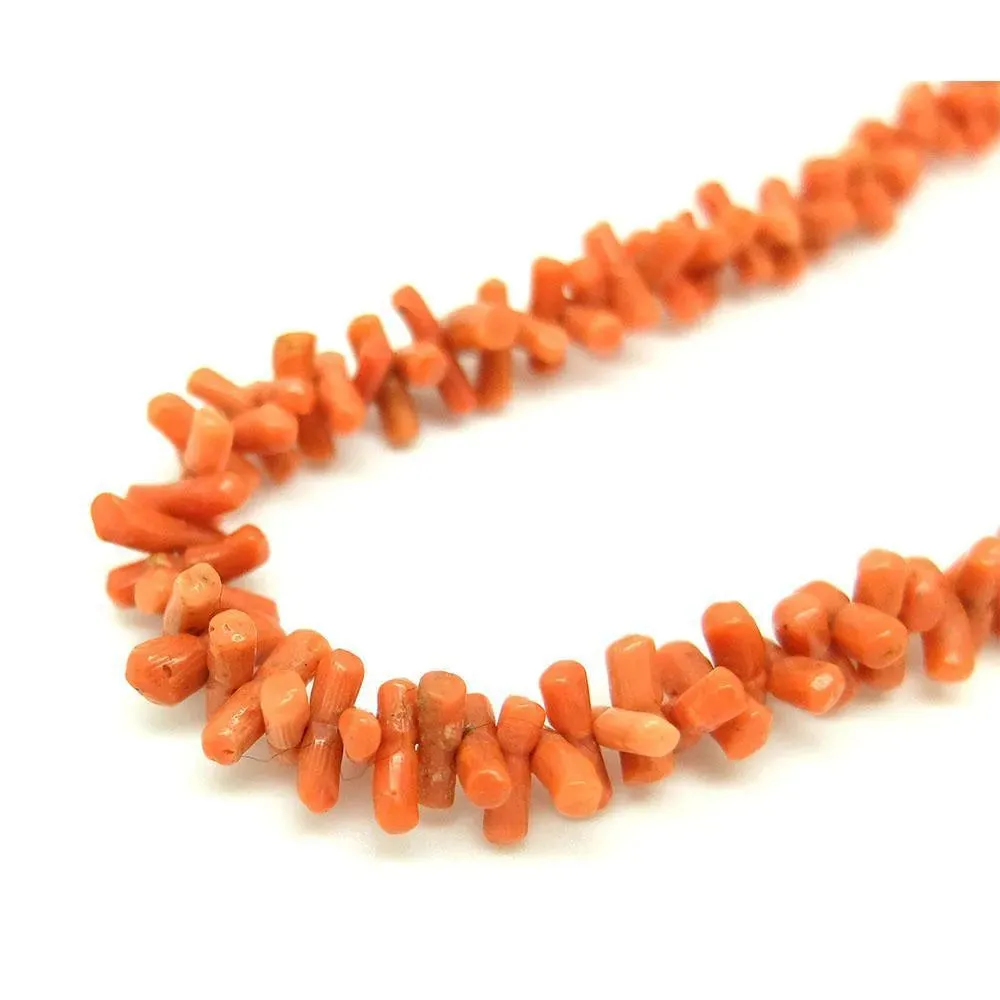 Antique Victorian Orange Branch Coral Necklace