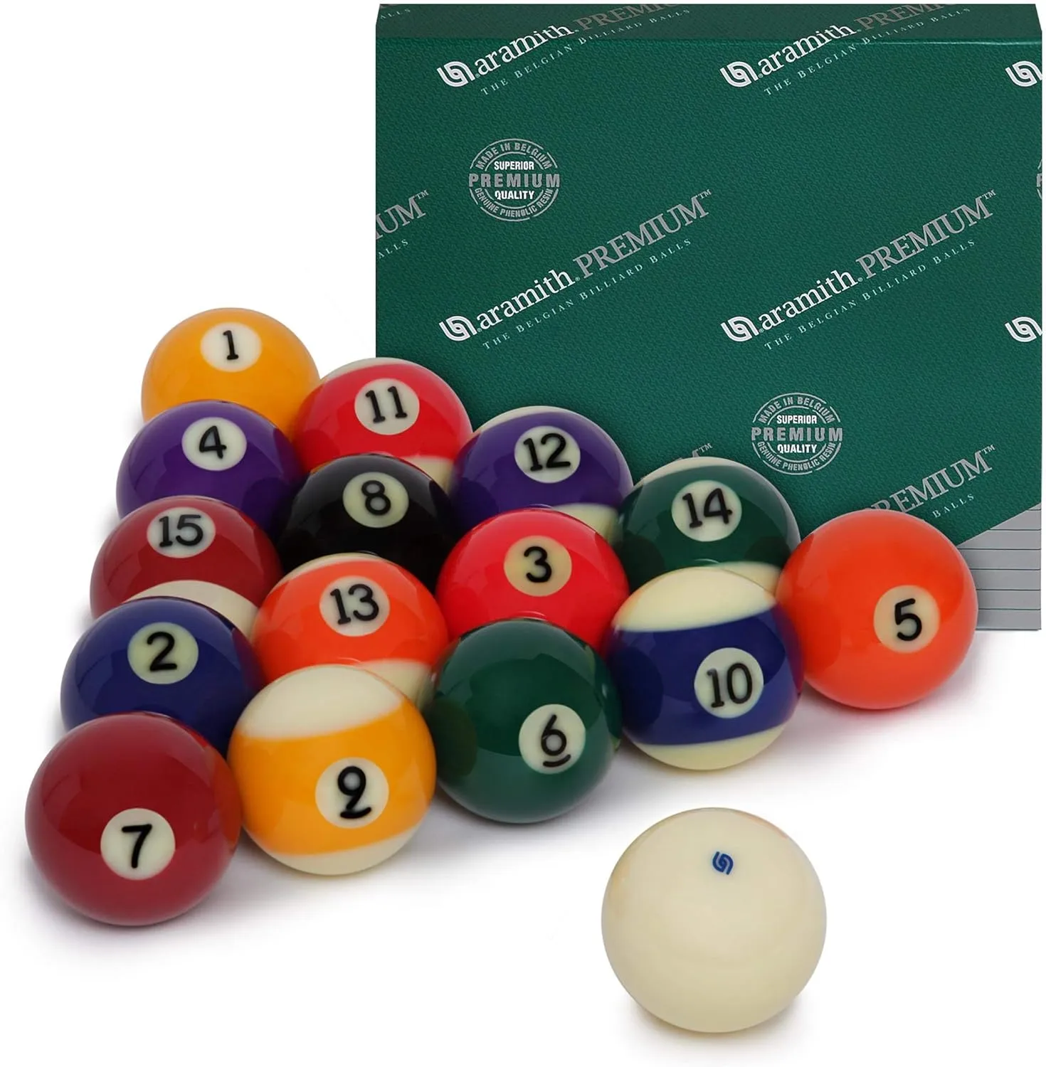 Aramith Pure Phenolic Pool Balls Regulation Belgian Made Billiard Ball Set