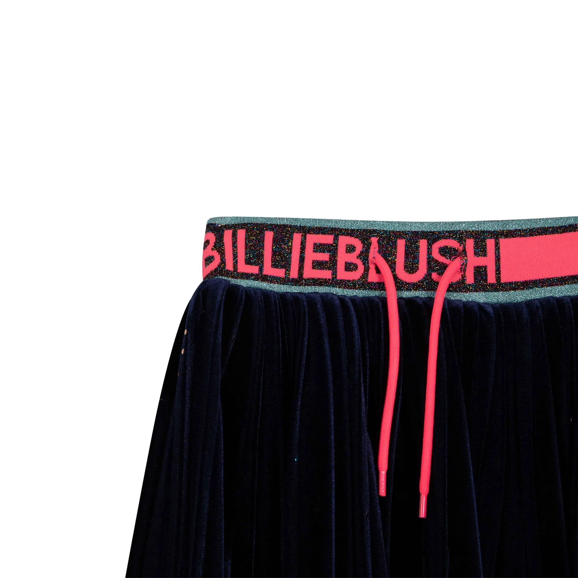 BILLIEBLUSH GLITTER VELVET SKIRT WITH LOGO ELASTIC WAIST