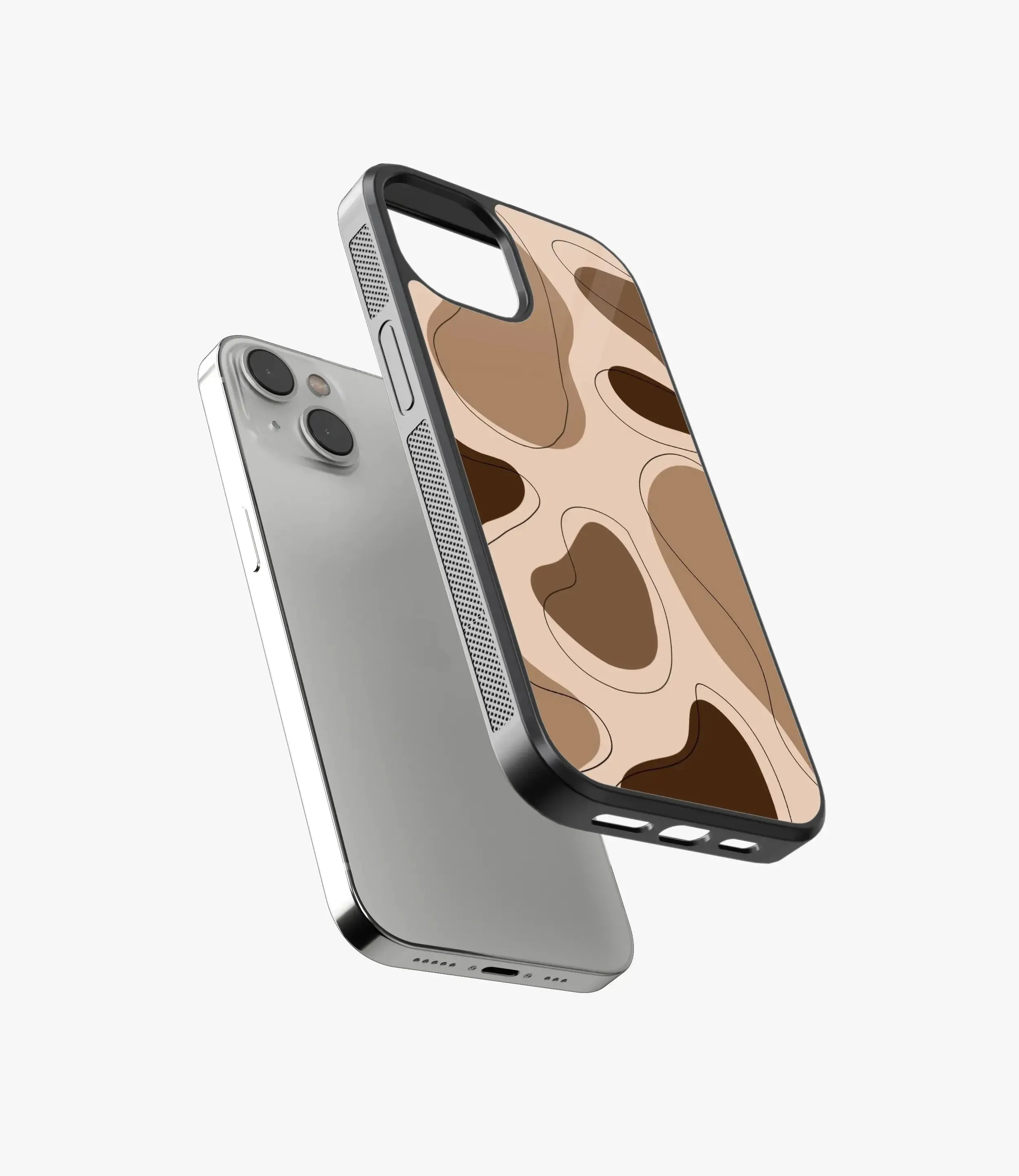 Brown Mosaic Aesthetic Glass Phone Case