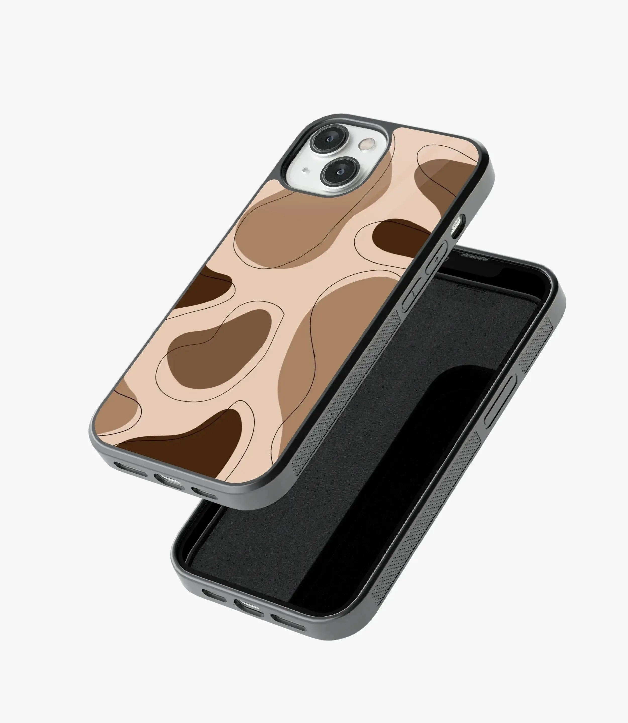 Brown Mosaic Aesthetic Glass Phone Case
