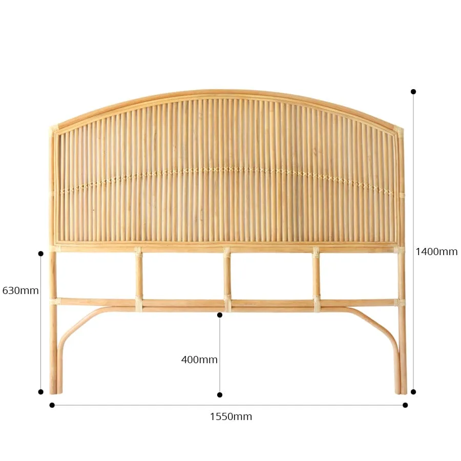 Byron Rattan Bedhead Queen Size Natural