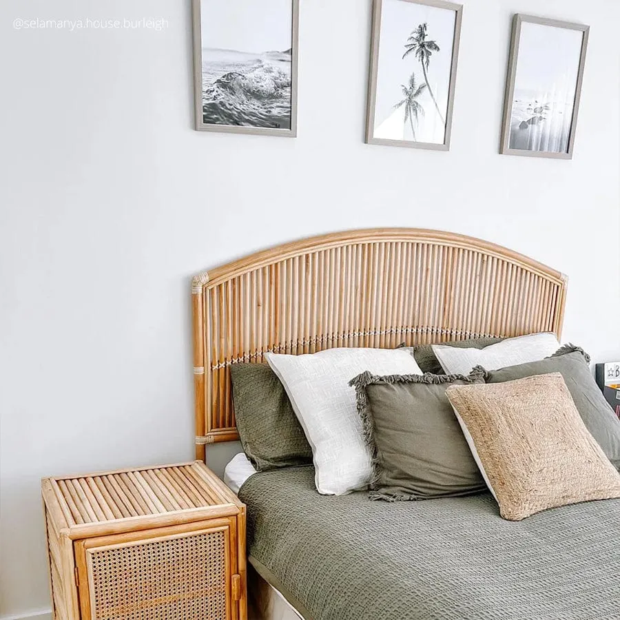 Byron Rattan Bedhead Queen Size Natural