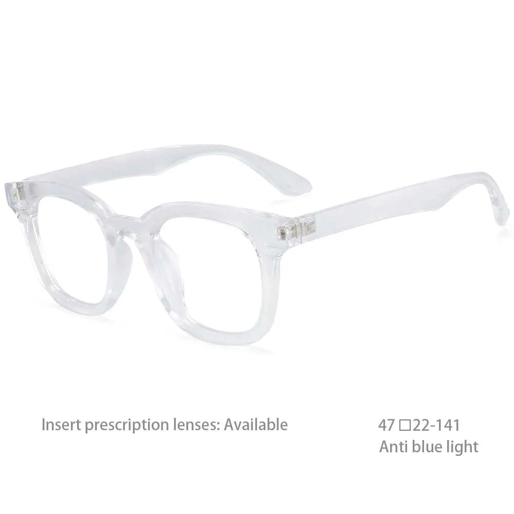 CCspace Unisex Full Rim Square Resin Frame Eyeglasses 53180
