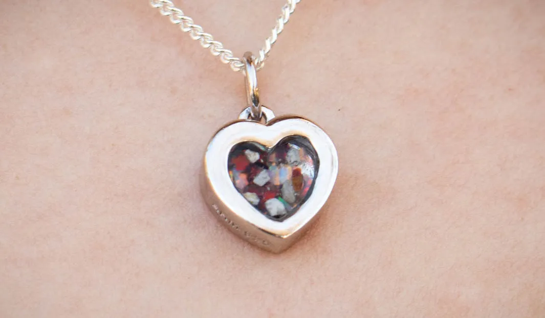 Dainty Heart Pendant with Cremation Ash