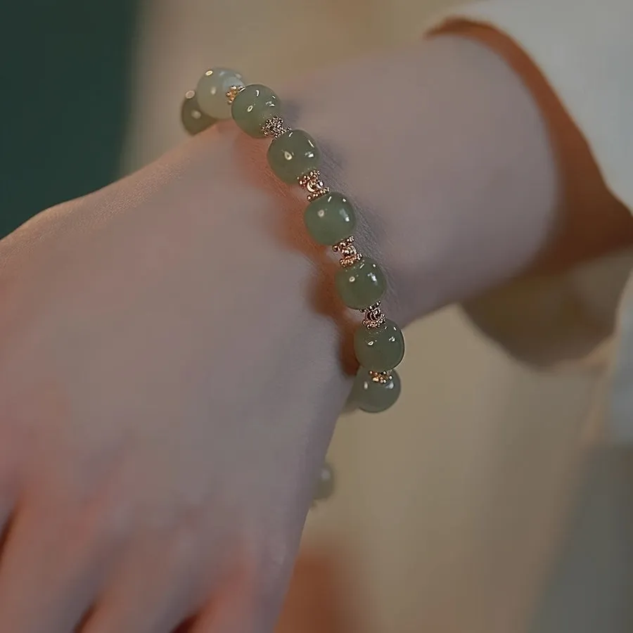 Elegant Glass Jade Bead Bracelet for Special Gift for Couples
