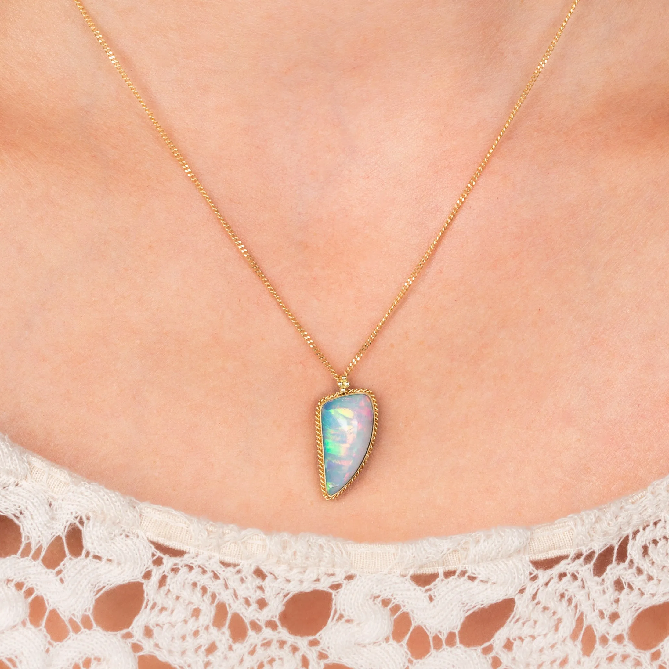 Ethiopian Opal Dagger Necklace