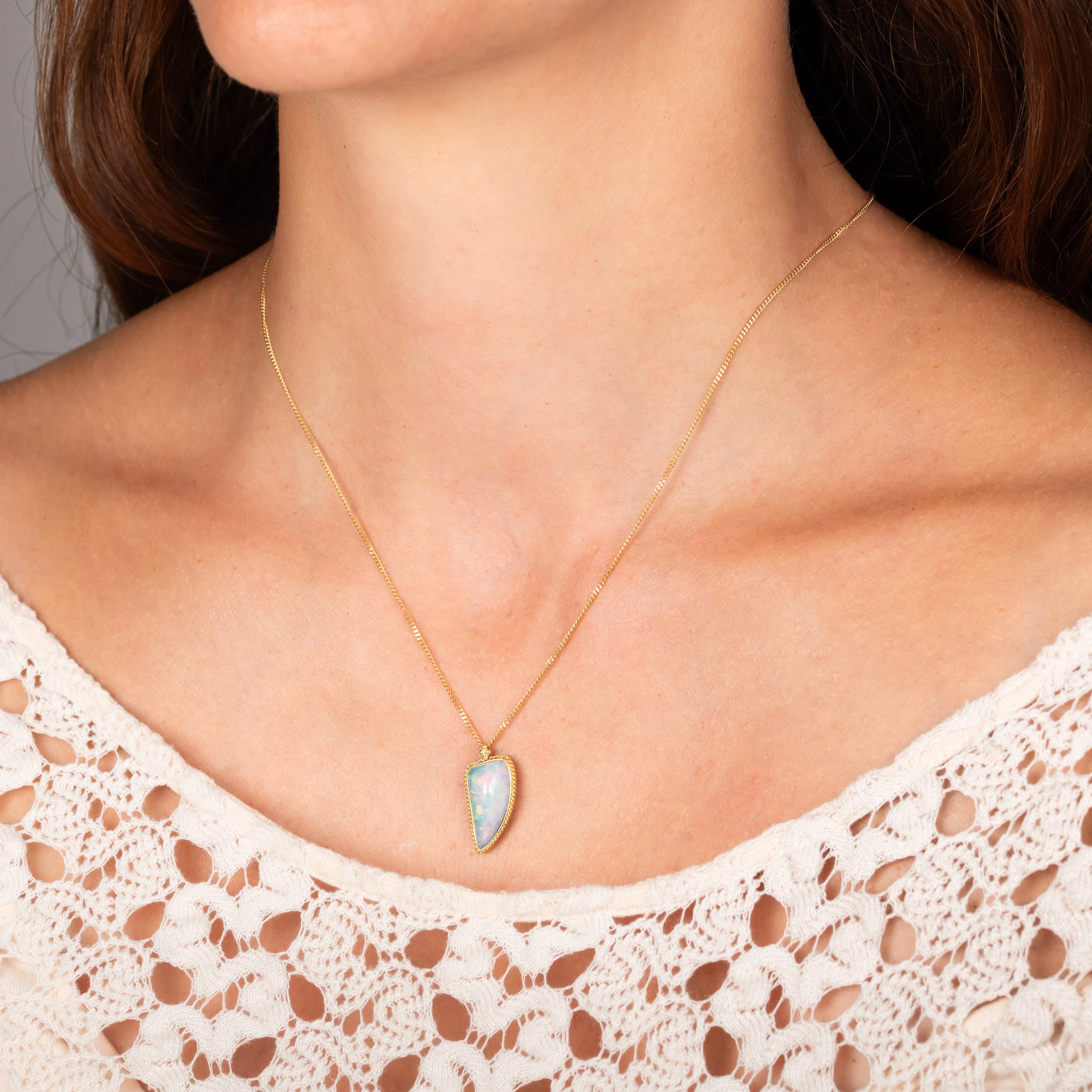 Ethiopian Opal Dagger Necklace