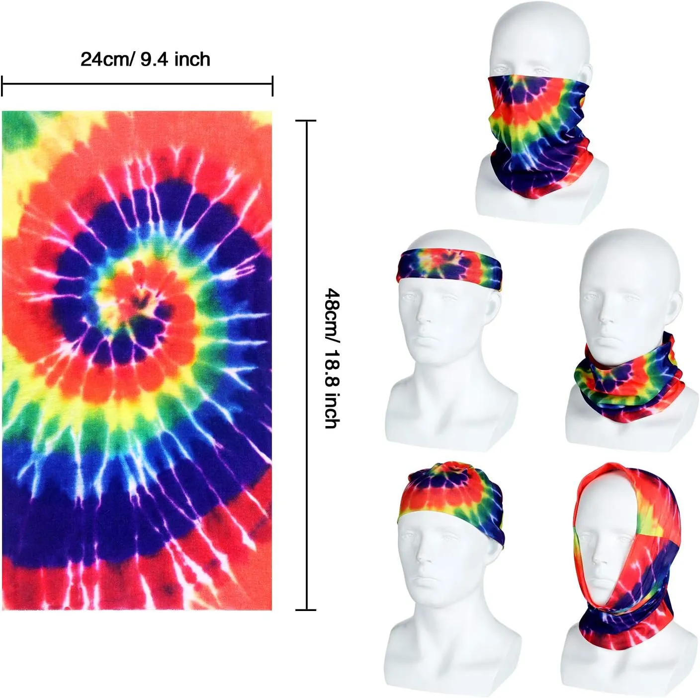 Frienda Hippie Costume Set, Hippie Sunglasses, Peace Sign Necklace and Tie Dye Headband for 60s 70s Accessories