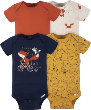 Gerber Baby Boys' 4-Pack Short Sleeve Onesies Bodysuits