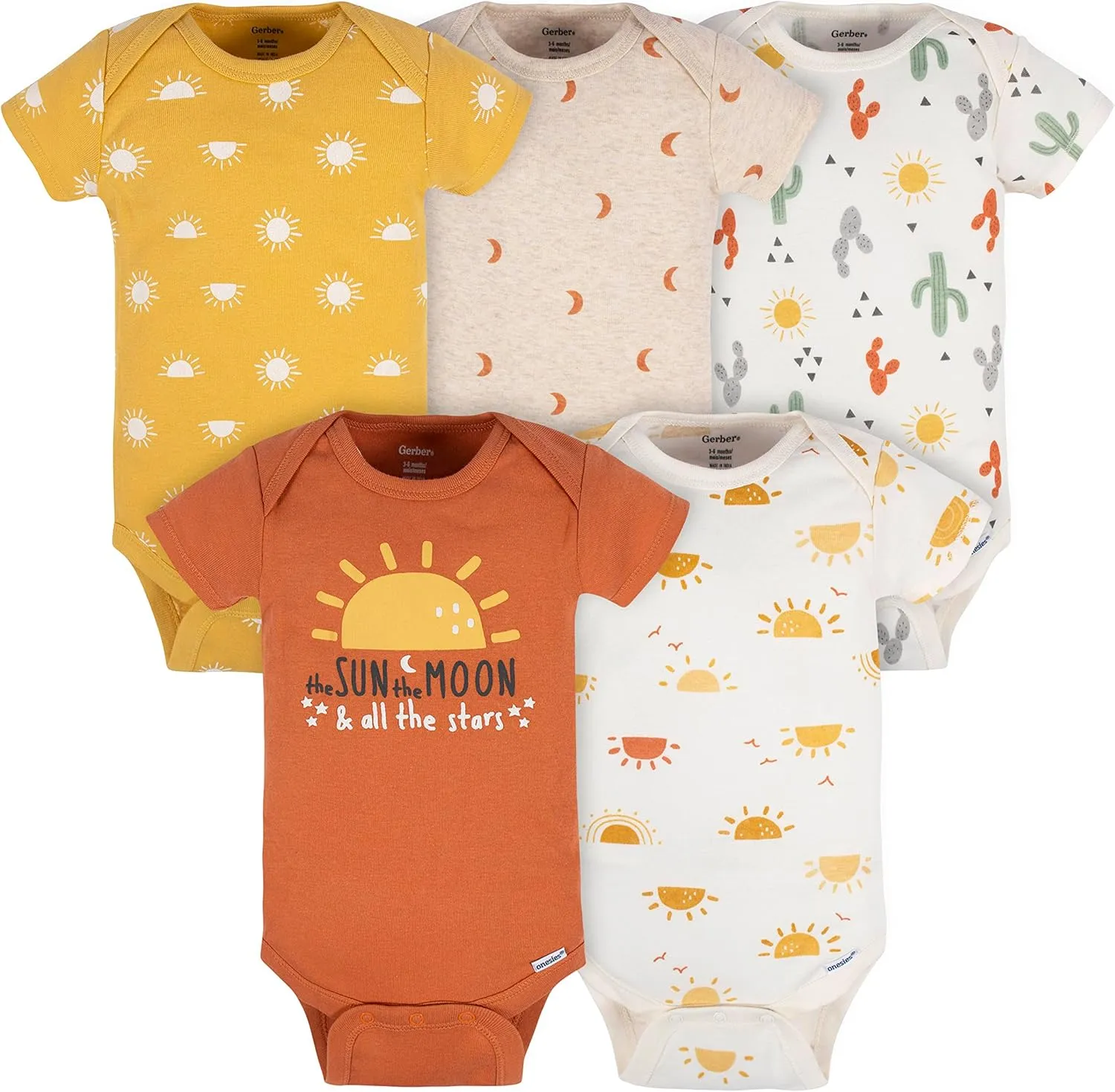 Gerber baby-girls 5-pack Short Sleeve Variety Onesies Bodysuits