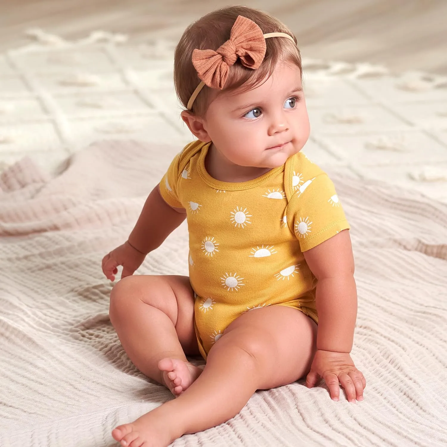 Gerber baby-girls 5-pack Short Sleeve Variety Onesies Bodysuits