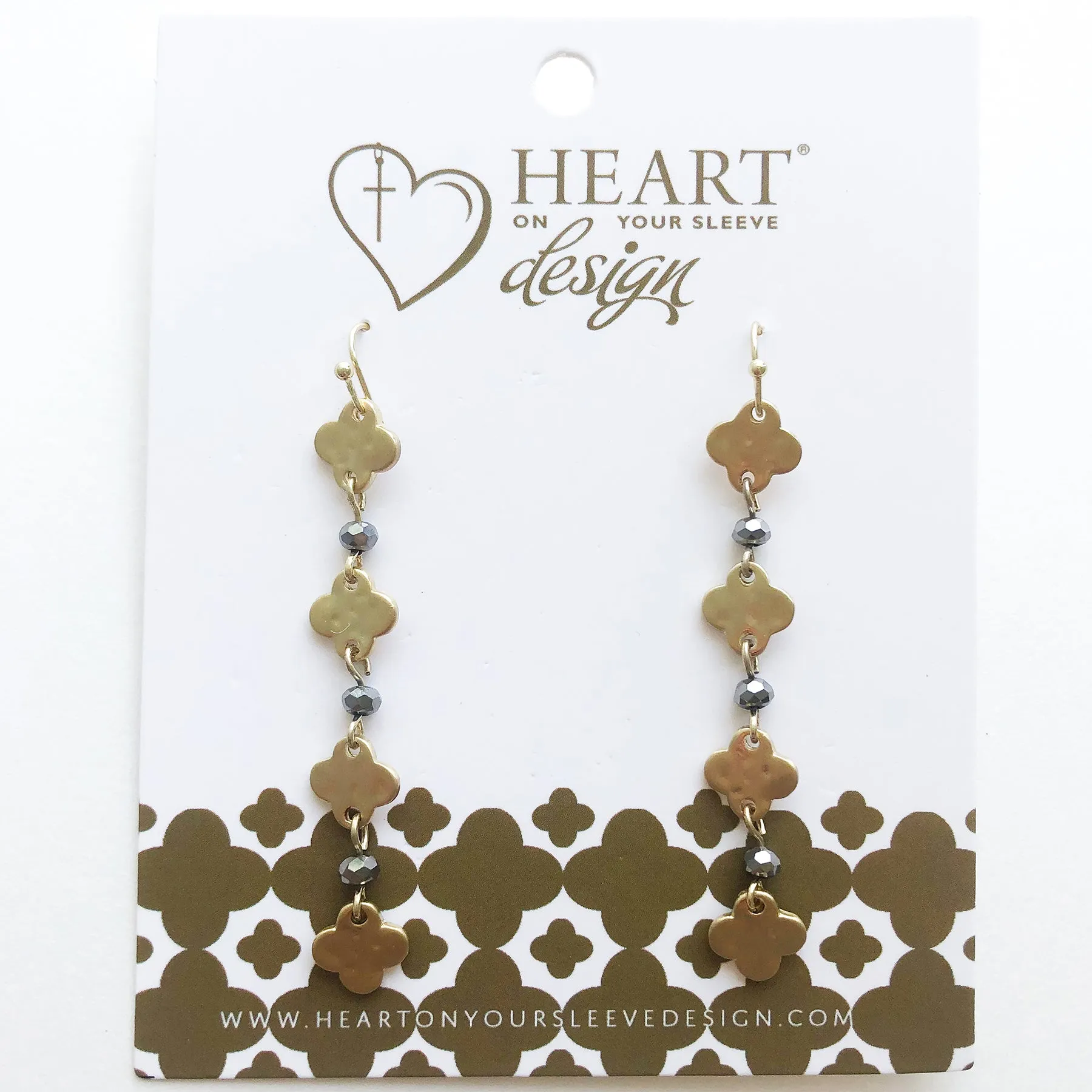 Gold Clover Drop Earrings
