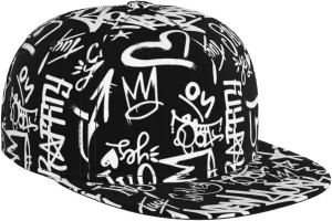 Graffiti Snapback Baseball Cap, Hip Hop Style, Adjustable Flat Bill Brim Hat, Unisex
