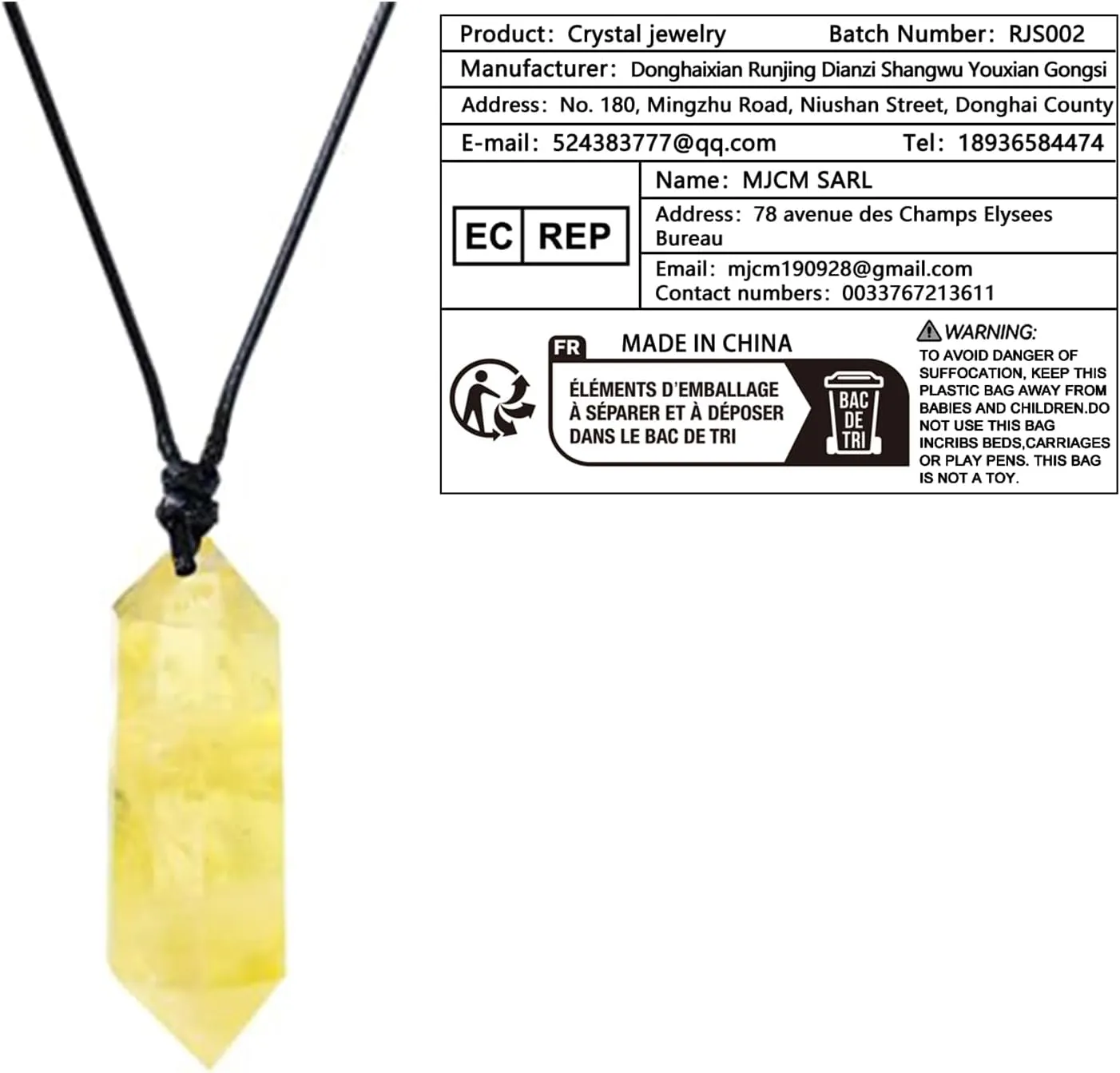Handmade Bullet Crystal Necklace Natural Healing Stone Jewelry Woven Design for Women & Men Unisex Spiritual Gift