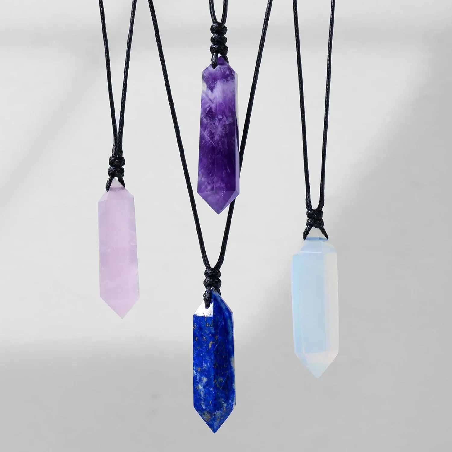 Handmade Bullet Crystal Necklace Natural Healing Stone Jewelry Woven Design for Women & Men Unisex Spiritual Gift