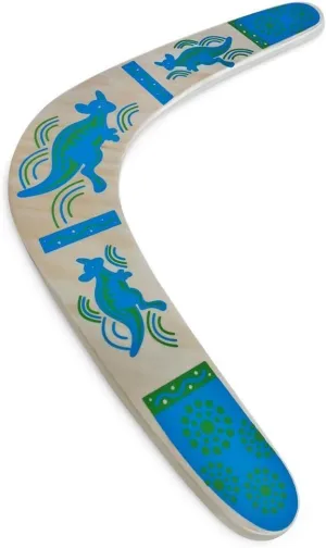 HOMEE Handmade Boomerang Kangaroo Australian Style Maneuver Dart Darts Outdoor Sports Wooden Throwing EquipmentSuit for Kids Over 6 and Adults The Best Flying Toy Color Blue