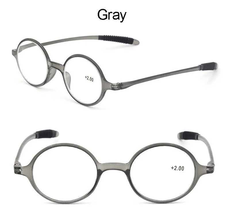 Hotochki Unisex Full Rim Round TR-90 Resin Frame Reading Glasses Lh236