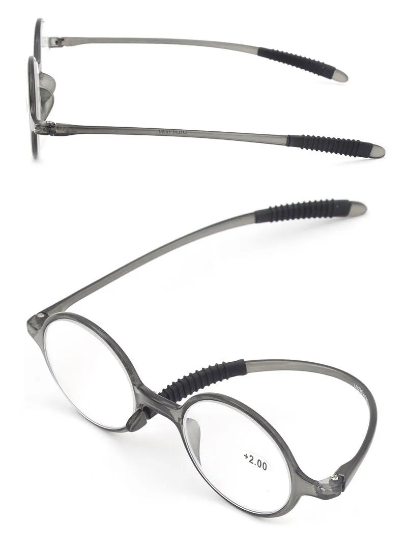 Hotochki Unisex Full Rim Round TR-90 Resin Frame Reading Glasses Lh236
