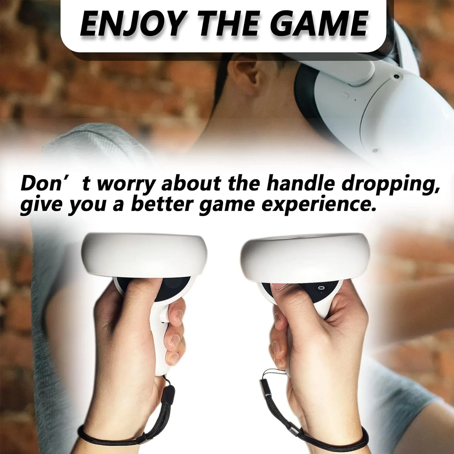 Improved Replacement Wrist Wraps for Oculus Quest 2 Gen Controller, Professional Wrist Lanyards with Resin White Stopper, Replacement Adjustable Hand Straps for Oculus ControllerDapple