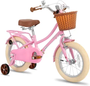 JOYSTAR Girls Bike for 2-12 Years Old Toddlers and Kids, 12" 14" 16" 18 Retro Style Kids Bike with Training Wheels, 20 Inch Children Bicycle with Kickstand