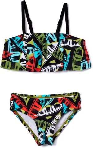 Kanu Surf Girls' Karlie Flounce Bikini Beach Sport 2 Piece Swimsuit