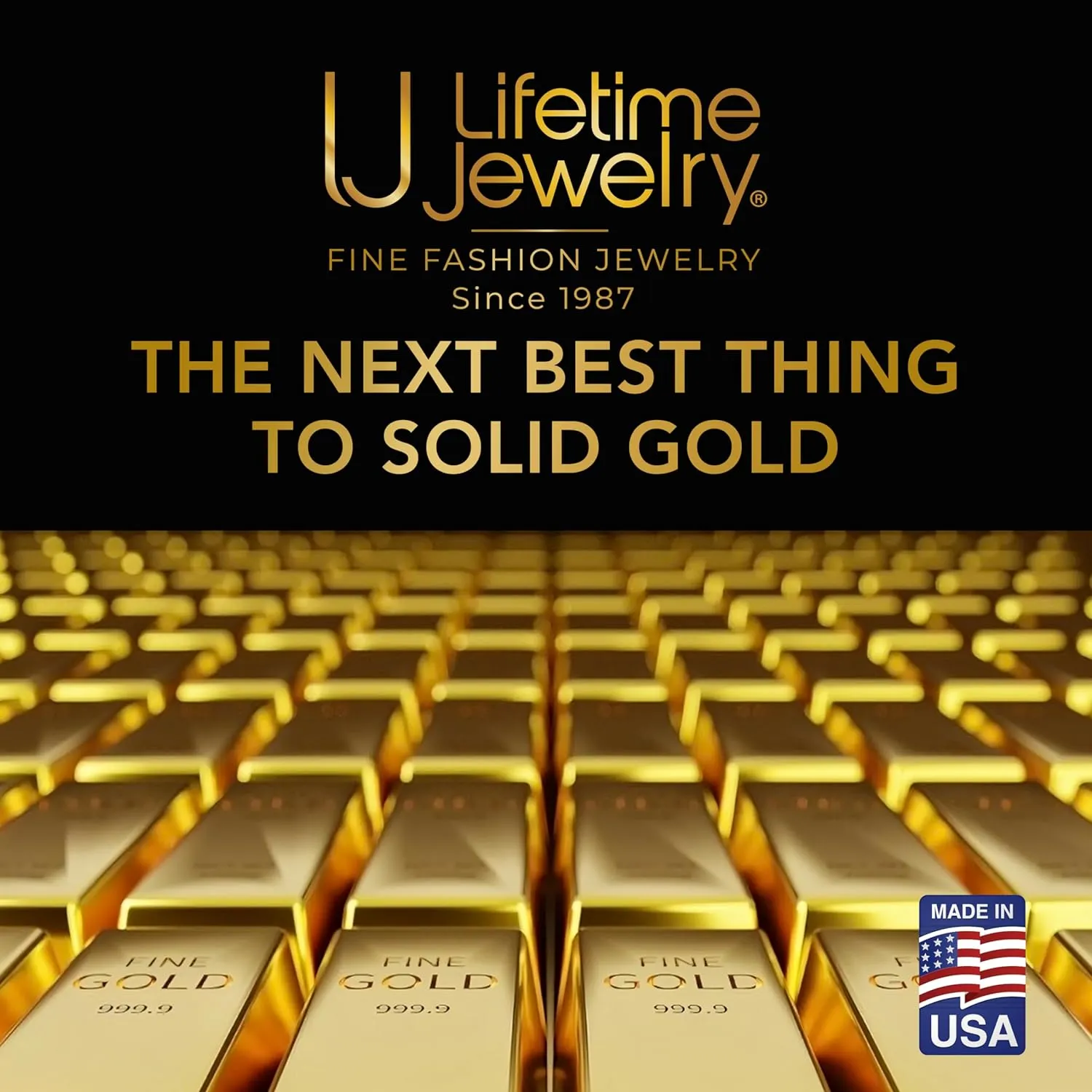LIFETIME JEWELRY 1.4mm Box Chain Necklace for Women and Men 24k Real Gold Plated