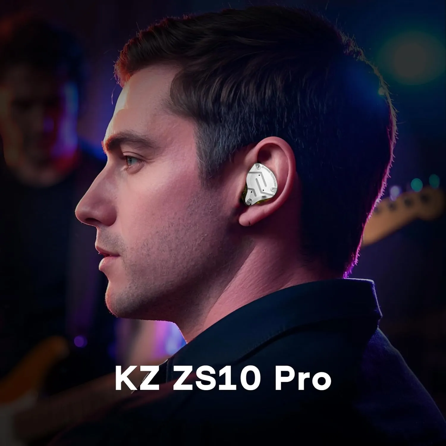 Linsoul KZ ZS10 Pro, 4BA 1DD 5 Driver in Ear Monitor, HiFi Wired Earbuds, Gaming Earbuds, Hybrid IEM Earphones with Stainless Steel Faceplate, Detachable Cable for Musician(with Mic, Black)