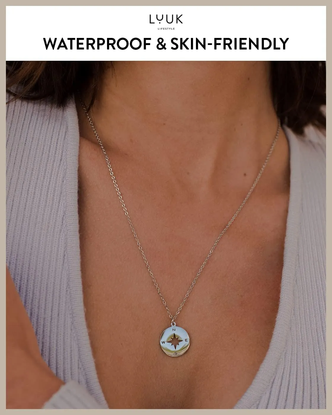 LUUK LIFESTYLE Stainless steel necklace with pendant and HAPPINESS card, 20?? adjustable length, lucky charm, friendship chain, Valentine's Day gift, birthday, women's jewelry, silver, gold, rosegold