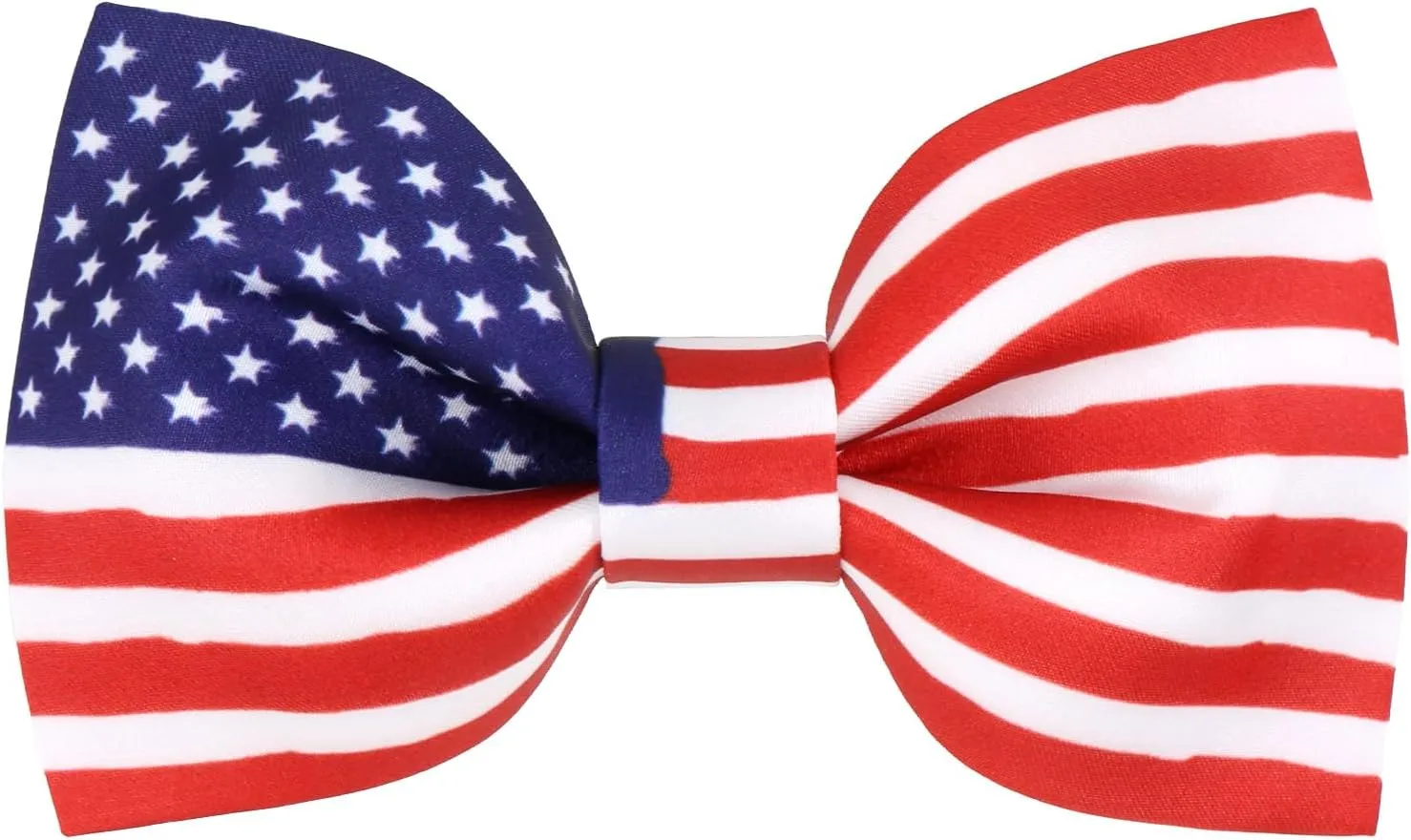 Men's American Flag Bow Tie Satin Silk Pre-tied Solid Stars Stripes USA Bow Ties for Men with Gift Box