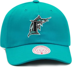 Mitchell & Ness Florida Marlins Evergreen Strapback Cooperstown Cap Teal