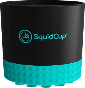 Non-Tipping, Anti-Spill Cup Holder for Boats, Kayaks, SUPs, RVs, Fishing & Camping | Universal 1230 oz Fit | BPA-Free, Optional SquidDisk Mount Included for Textured Surfaces (Black/Teal)