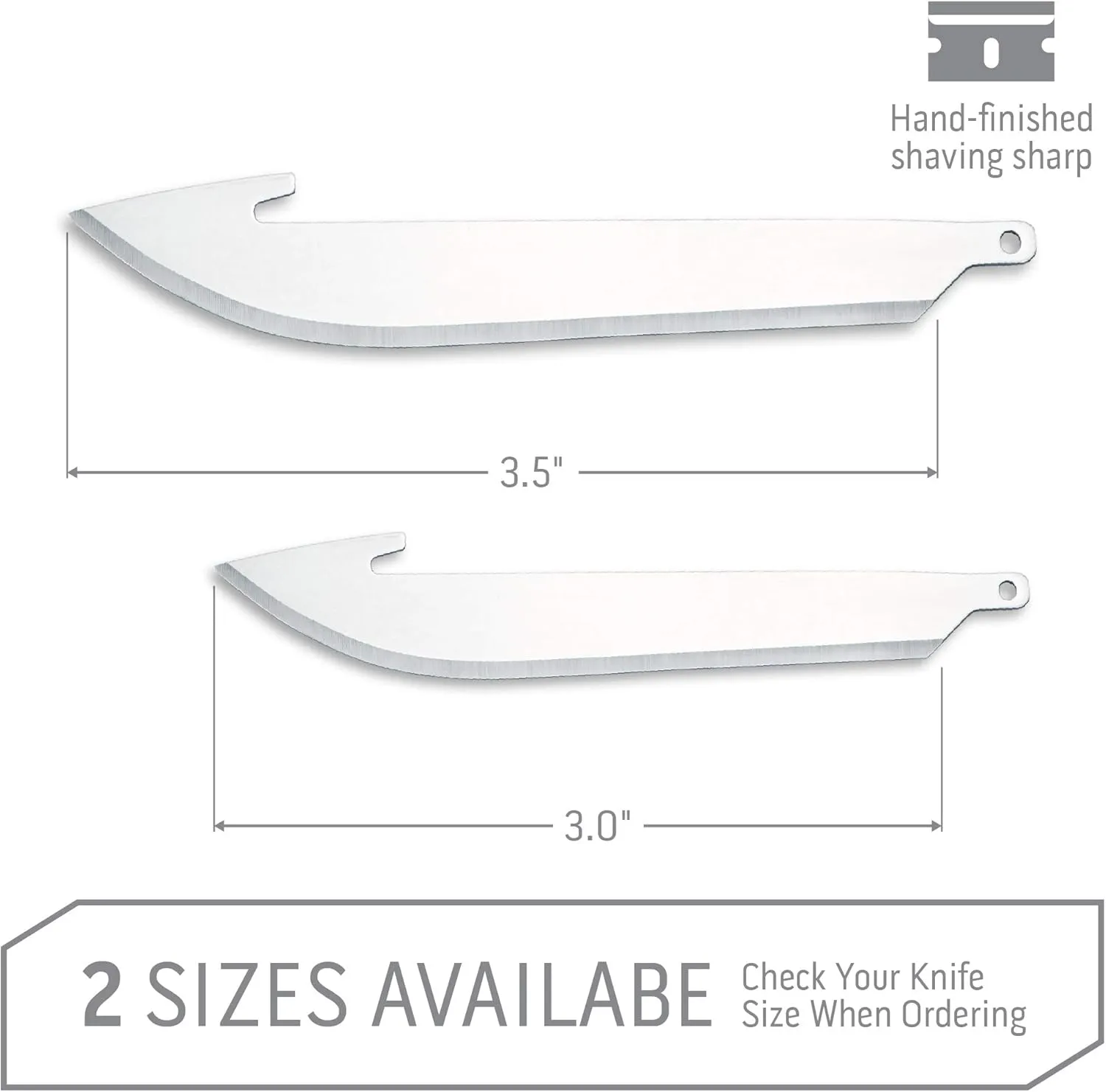 OUTDOOR EDGE 3.5" RazorSafe Replacement Knife Blades, 6 Pieces