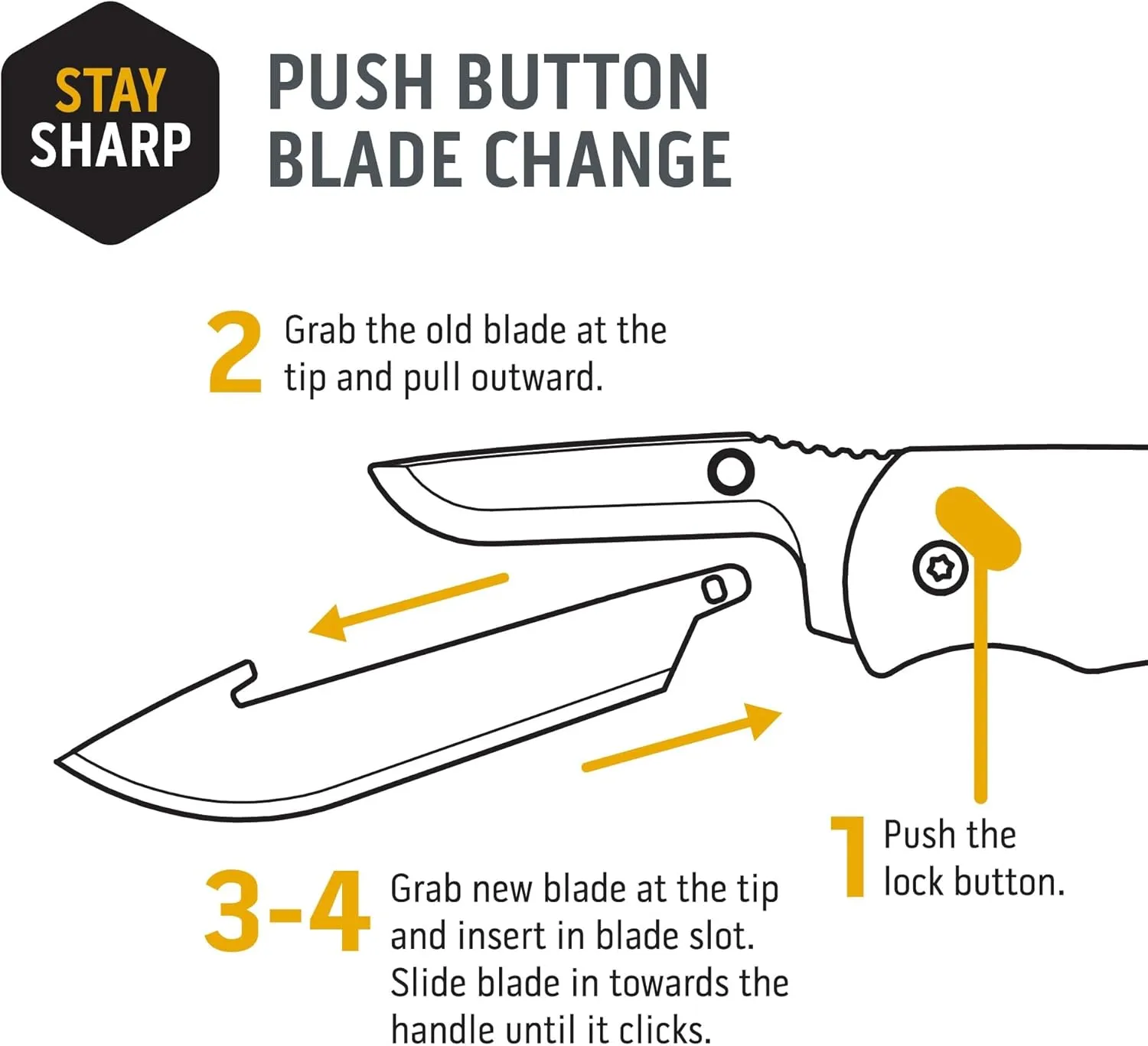 OUTDOOR EDGE 3.5" RazorSafe Replacement Knife Blades, 6 Pieces