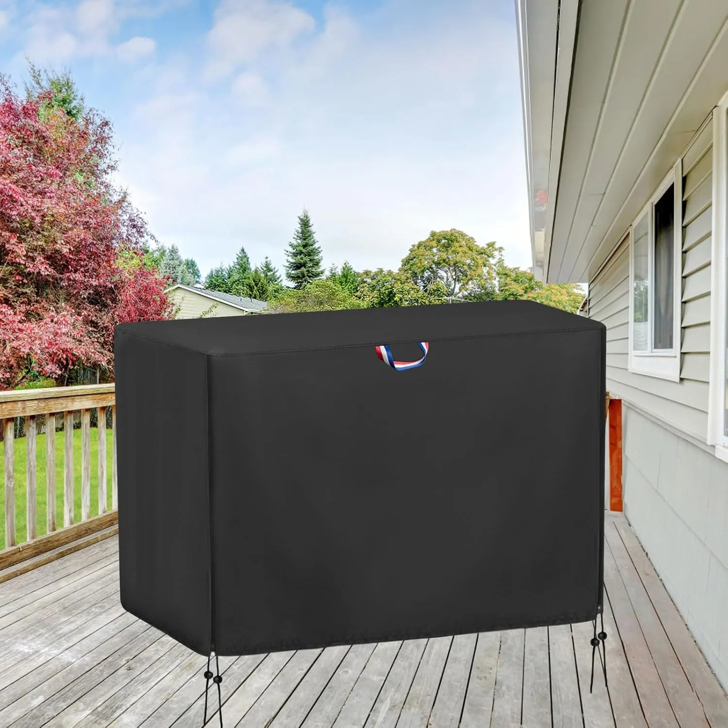 Outdoor Storage Shed Cover for Rubber Maid, Waterproof Rubber Made Outdoor Storage Deck Box Cover 4.5Ft,Heavy Duty Patio Cabinet Covers for Lawn Furniture55.5" W x 29" D x 35" H