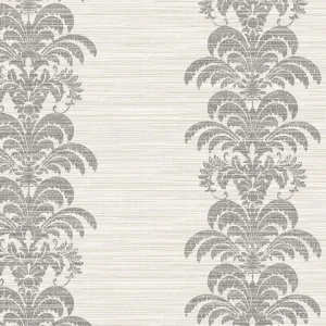 Palm Frond Stripe Stringcloth Luxe Retreat Wallpaper
