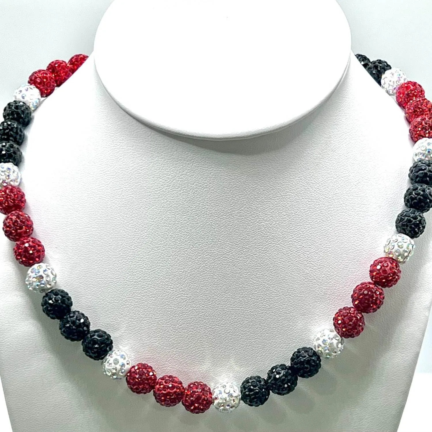 Philadelphia Phils Baseball Necklace For Men Women Baseballer Inspired Beaded Necklace Unisex Rhinestone Discoball Necklaces Jewelry-gift for baseball team lovers