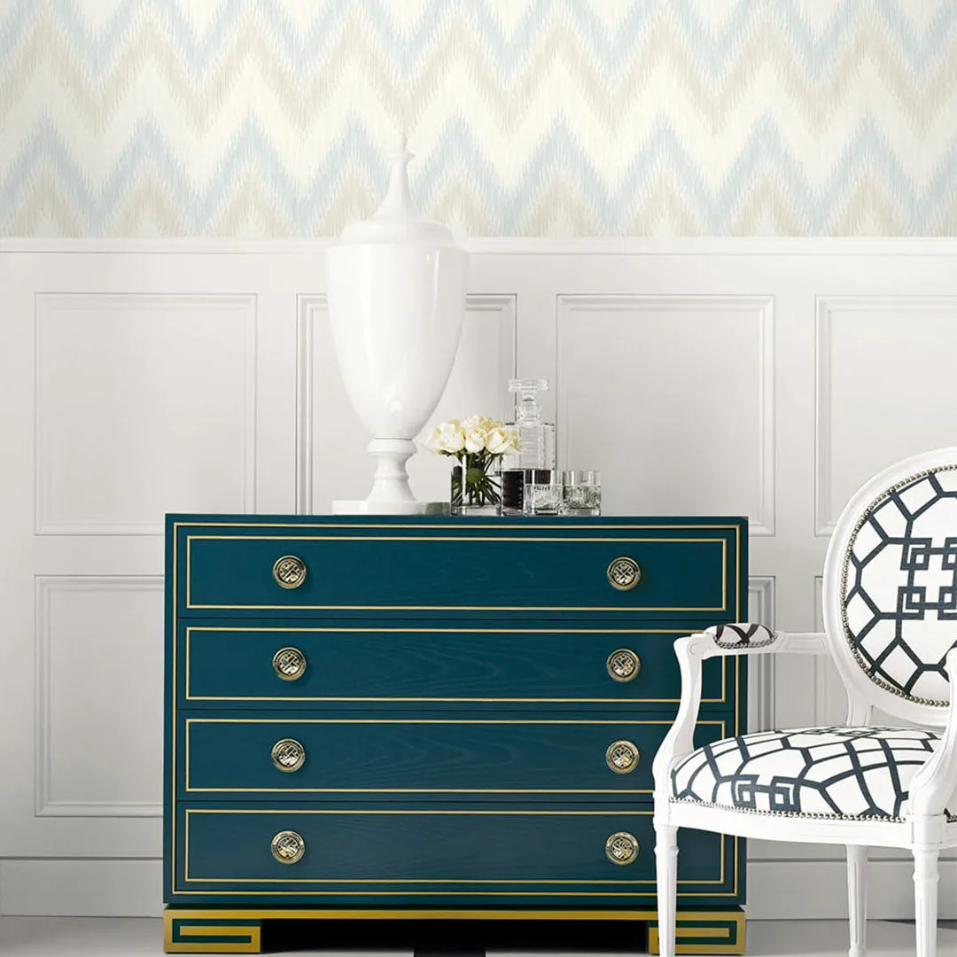 Regent Flamestitch Stringcloth Luxe Retreat Wallpaper