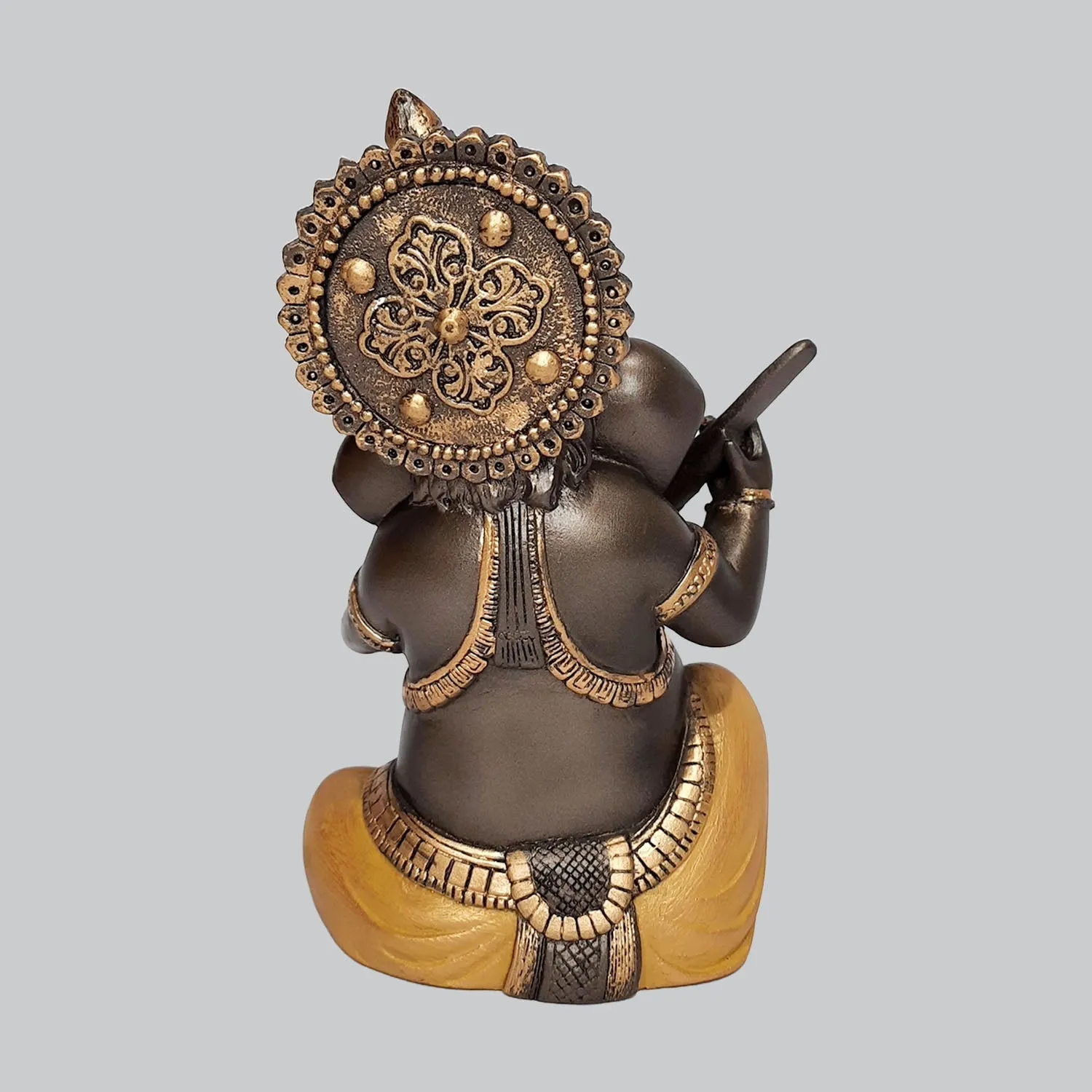 Resin Car Ganesha with Musical Sitar 7 in