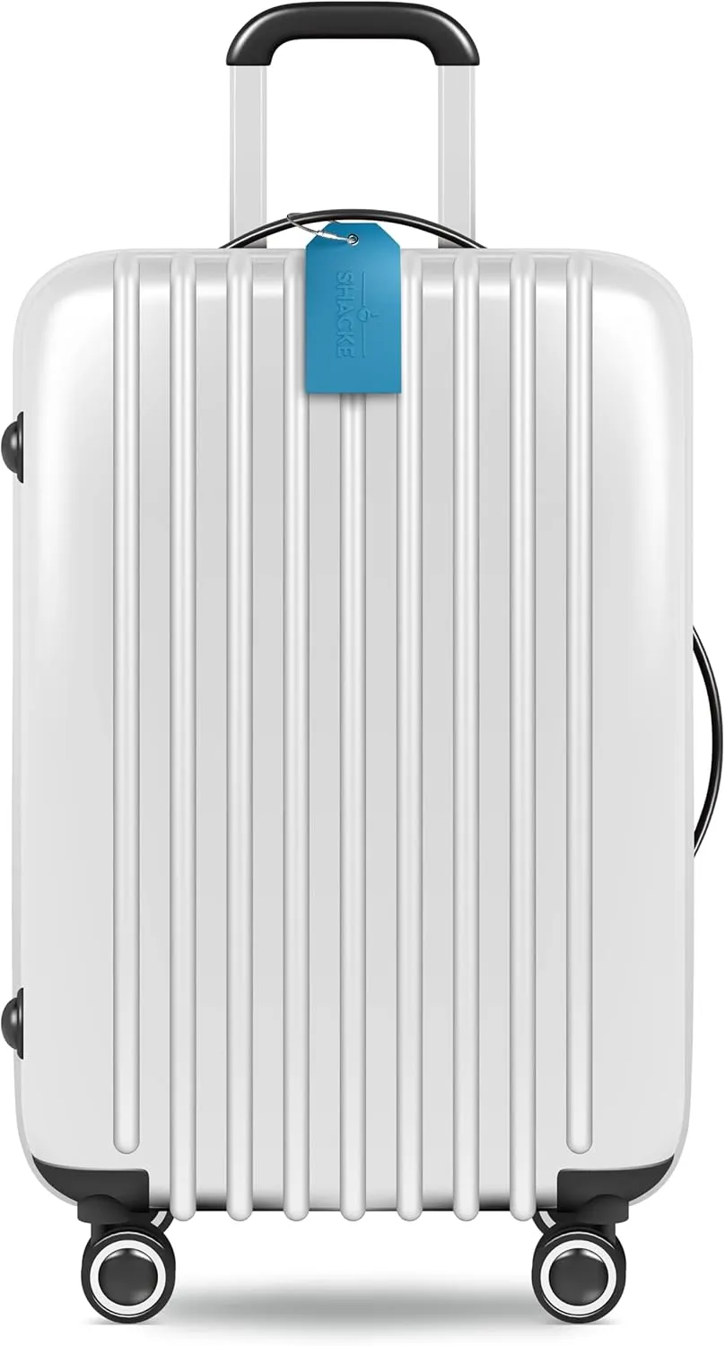 Shacke Large Luggage Tags (2pcs) with Privacy Cover and Steel Loops (Aqua Teal)